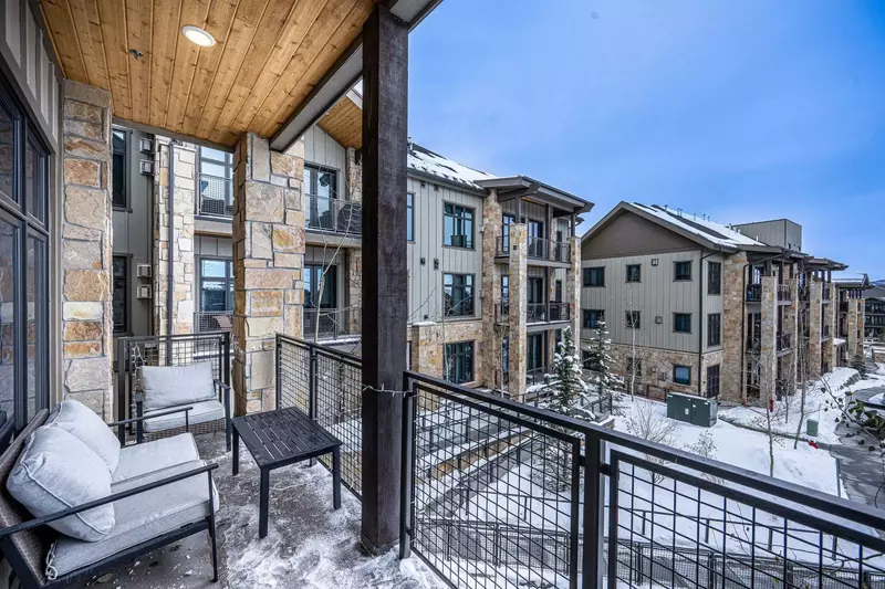 Relax on the private balcony in this comfortable outdoor furniture