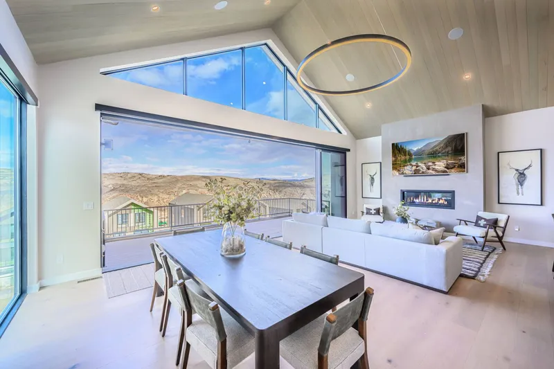 Dining area with mountain views in Deer Valley East vacation home