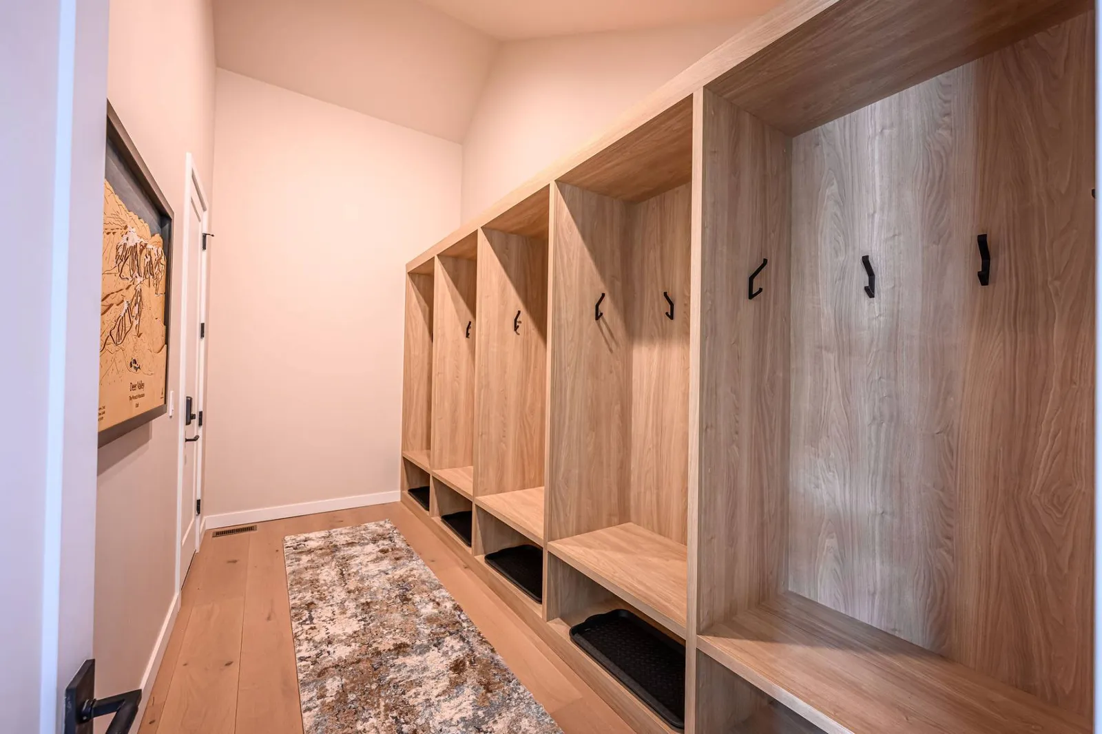 Custom ski room with lockers for Deer Valley East Village ski trips
