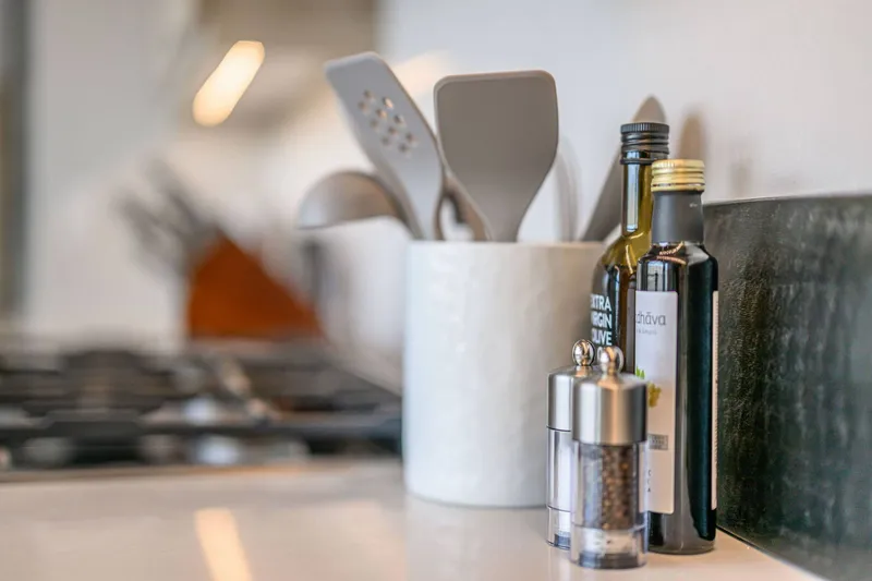 Chef’s kitchen details in luxury Park City vacation home