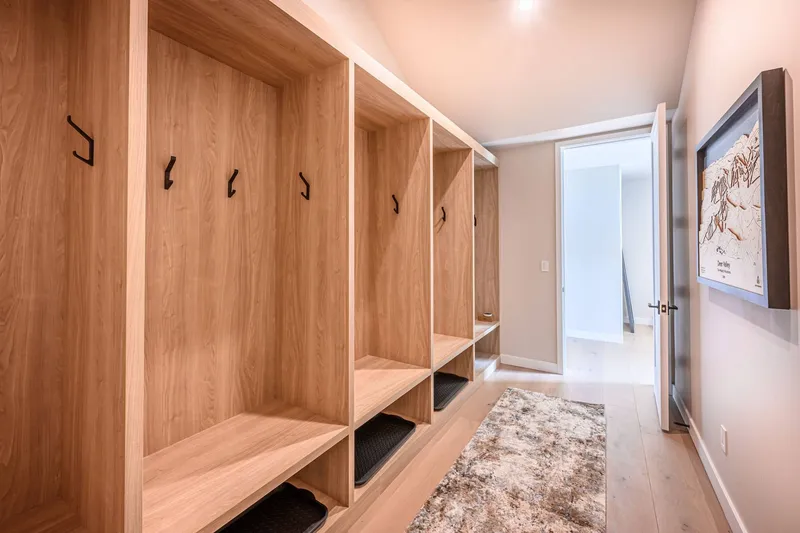 Custom ski room with lockers and gear storage near Deer Valley East Village