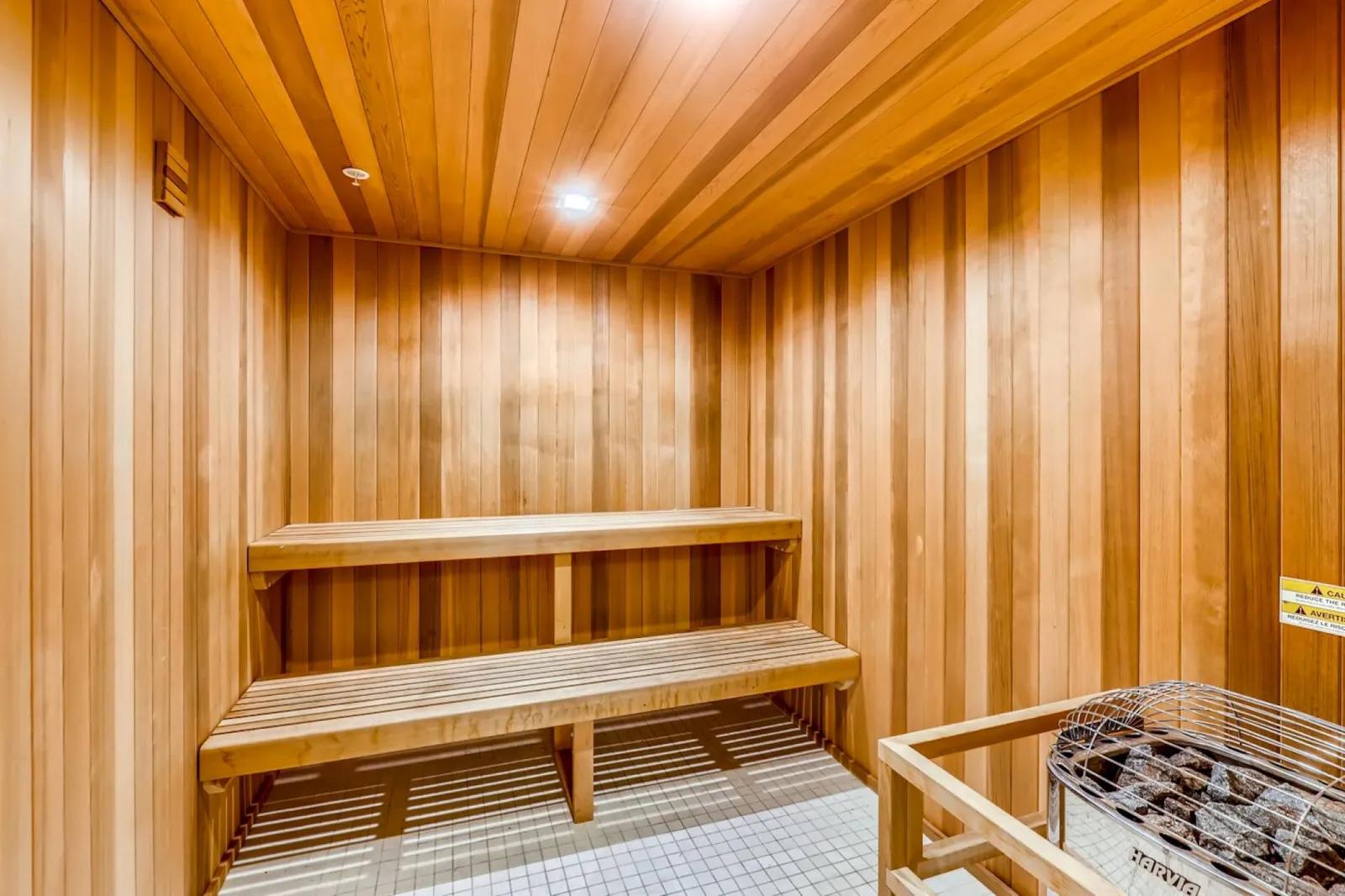 The clubhouse also offers a spacious sauna