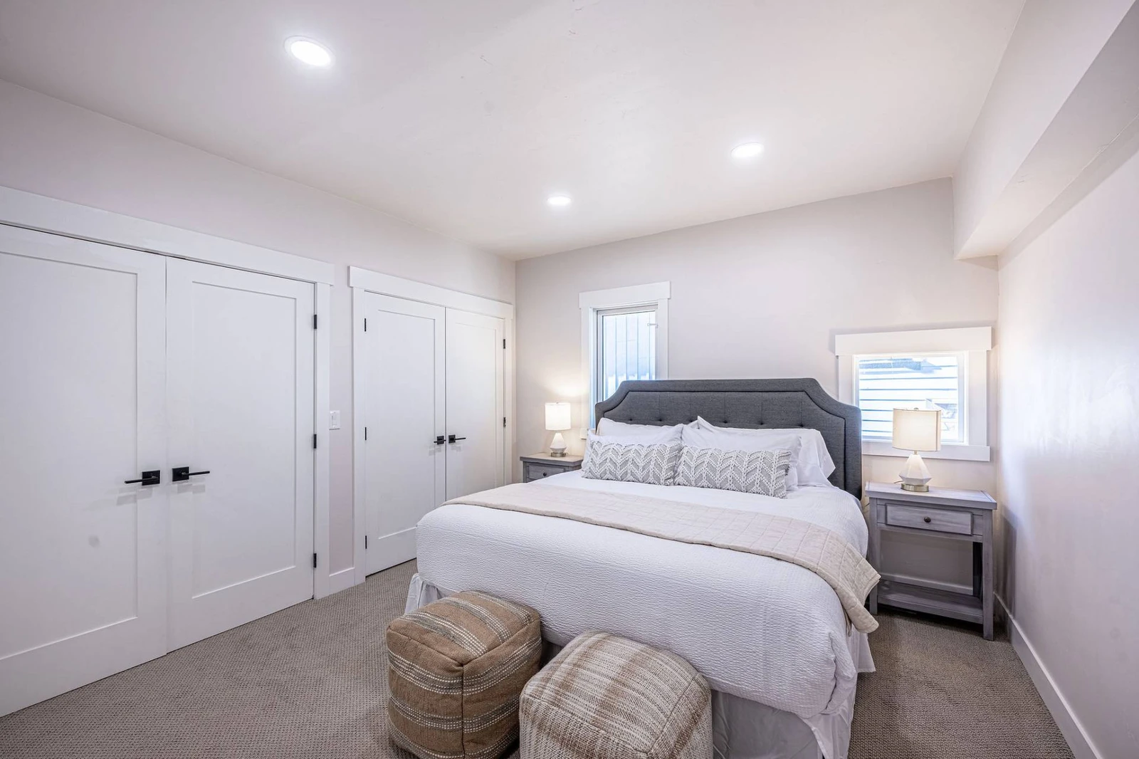 The king sized suite has a jack-and-jill shared bathroom attached with 2 oversized closets and is featured off of the theater room of the home