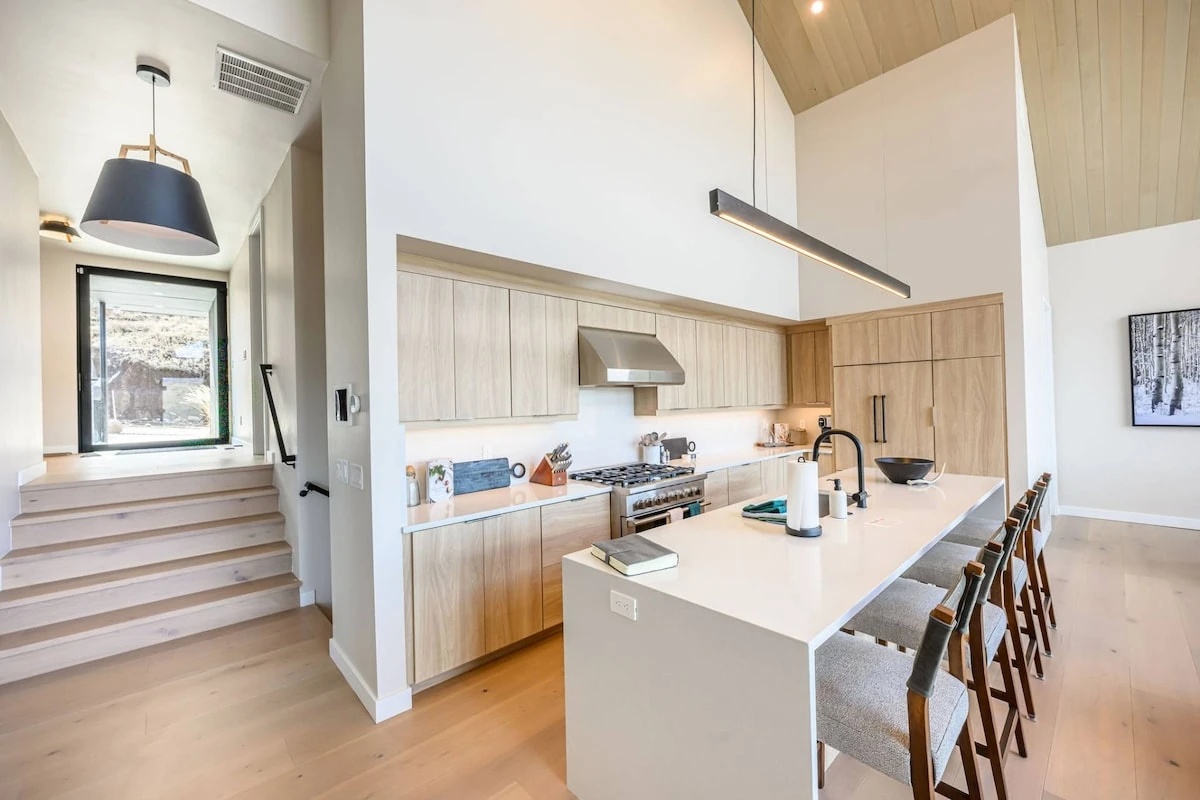Open kitchen and living area designed for entertaining near Deer Valley Resort