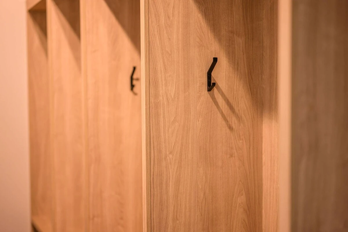 Ski gear storage and hooks for Deer Valley ski days