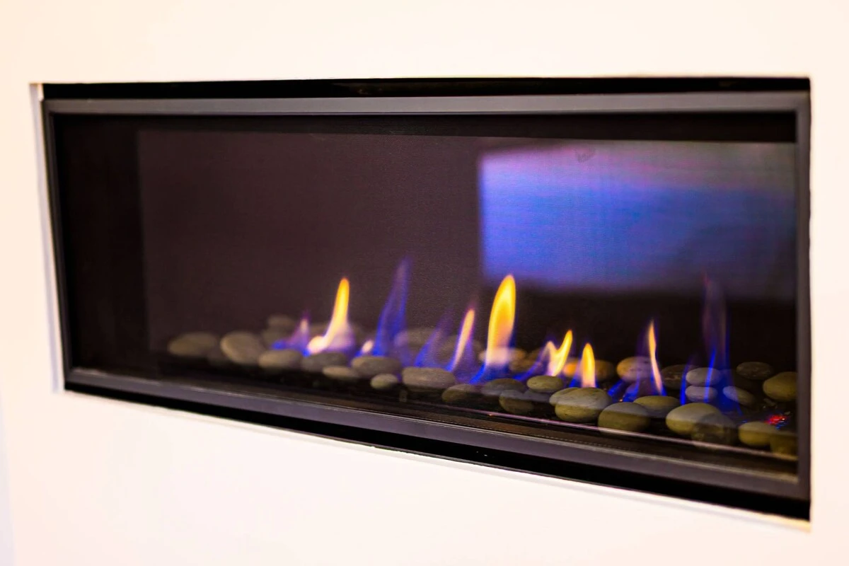 Fireplace located in the Primary Suite.