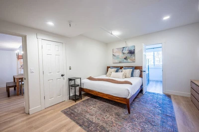 Primary Suite with king bed and en suite bathroom. Home professionally cleaned prior to arrival.