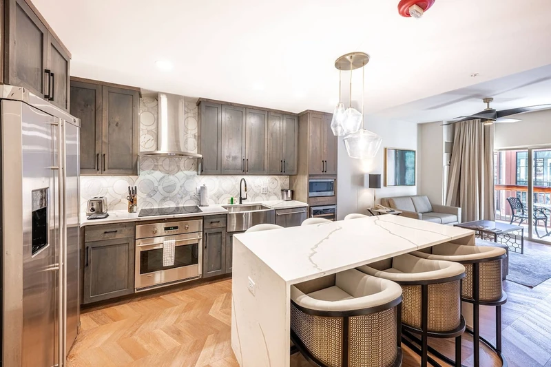 Fully Stocked Kitchen w Stainless Steel Appliances | Park City Ski-in/ski-out access, Park City vacation rental with hot tub, Ski-in/ski-out Park City