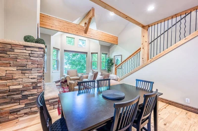 Dining area adjacent to the kitchen and living room.