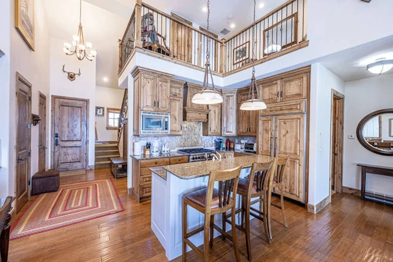 The double-height ceilings allow plenty of natural light into the entire home
