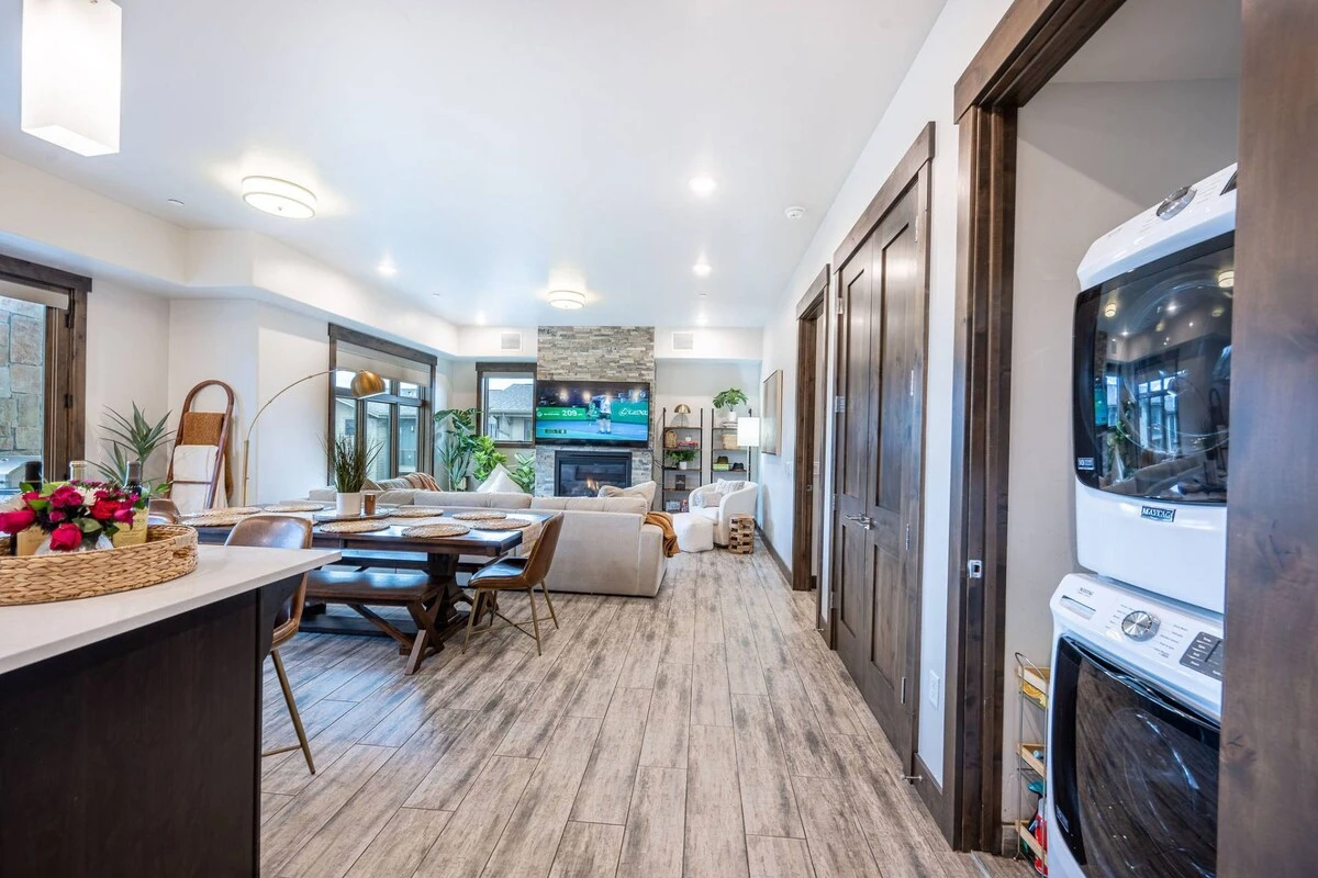 This home features a full sized in home washer and dryer