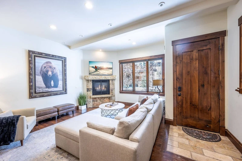 This gorgeous Luxury home features lots of space for all guests to gather in the spacious living room.