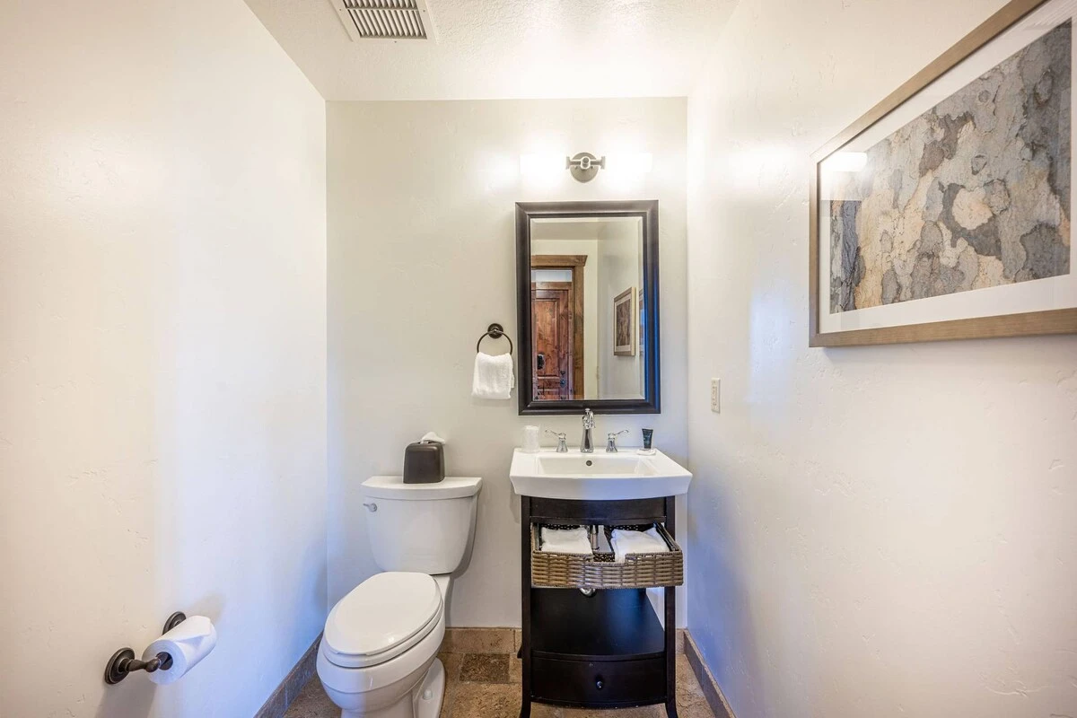 This ski-in/ski-out Hyatt Penthouse has 3 full bathrooms plus this powder room.
