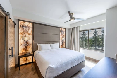 Experience unparalleled comfort in our primary bedroom with a king-sized bed and updated furnishings.