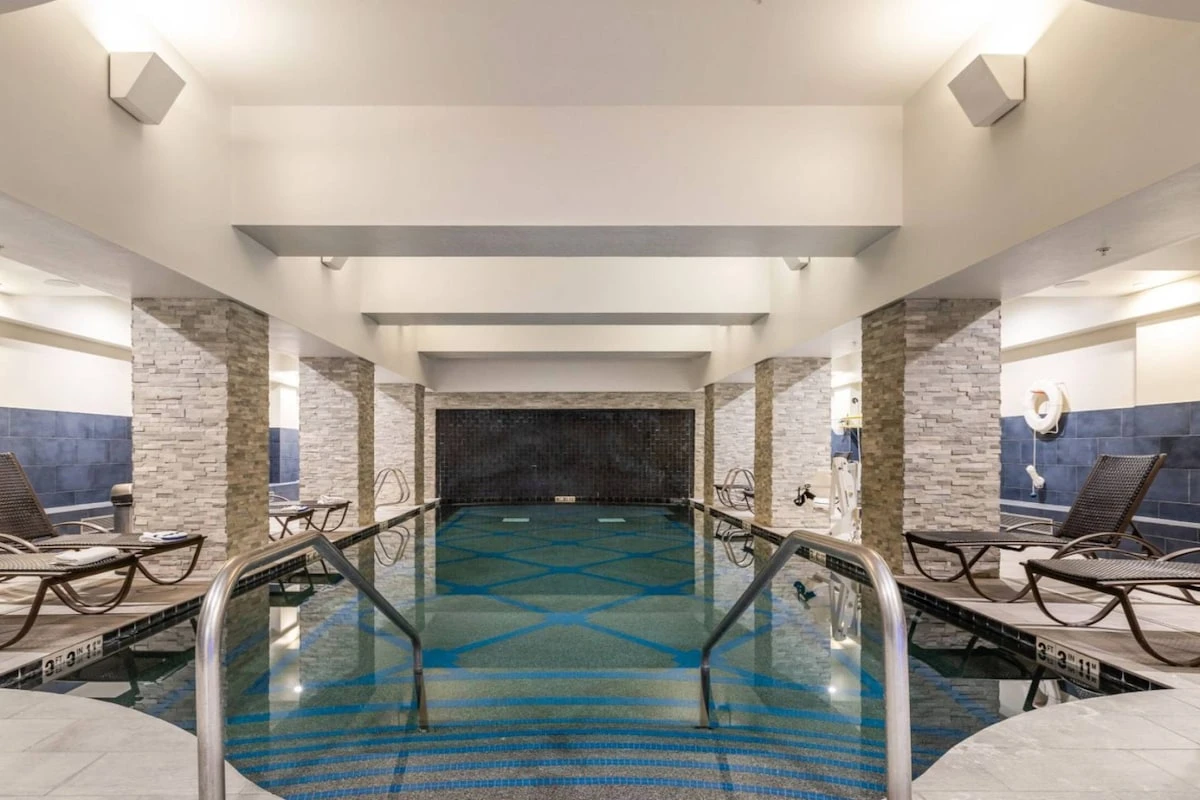 Serene retreat: Enjoy the adults-only indoor pool offers a tranquil escape just steps away from the home