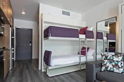Double Deck twin bunk beds brilliantly planned to maximize the entire space