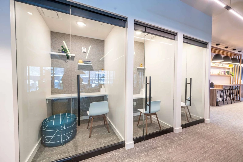 Work from anywhere in these quiet private rooms and then hit the slopes in the afternoon