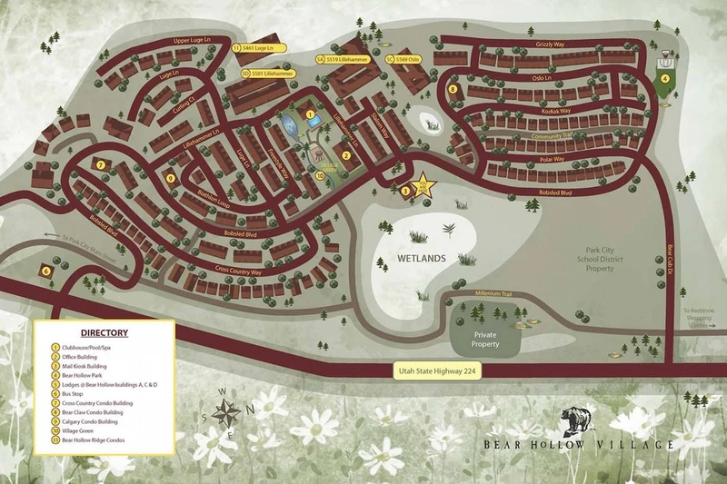 Map of the Bear Hollow Village