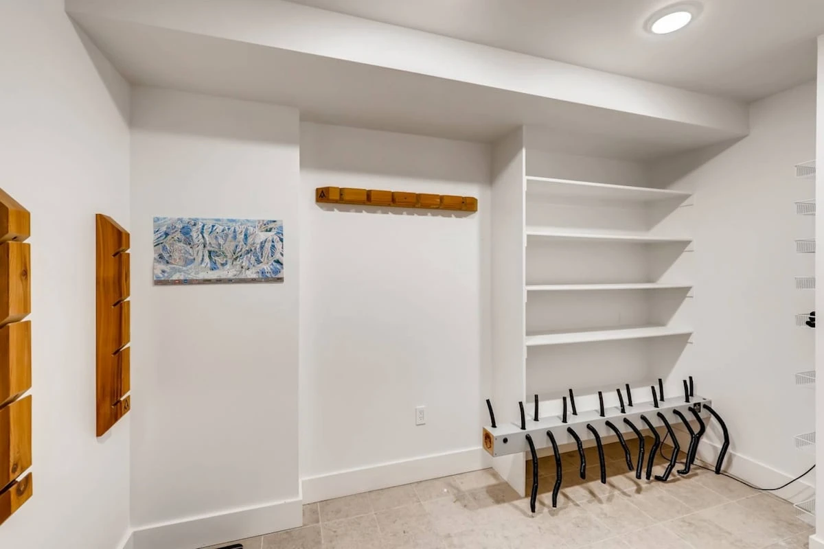 Located just outside the front door on your way to private exit is a private ski room – complete with boot warmers and plenty of storage there's no sh