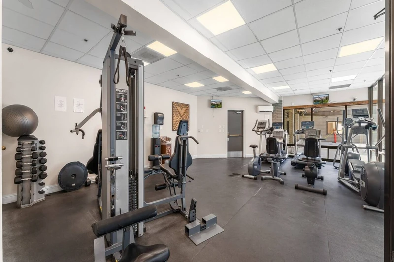 The Lodge has a full fitness center with strength and cardio equipment