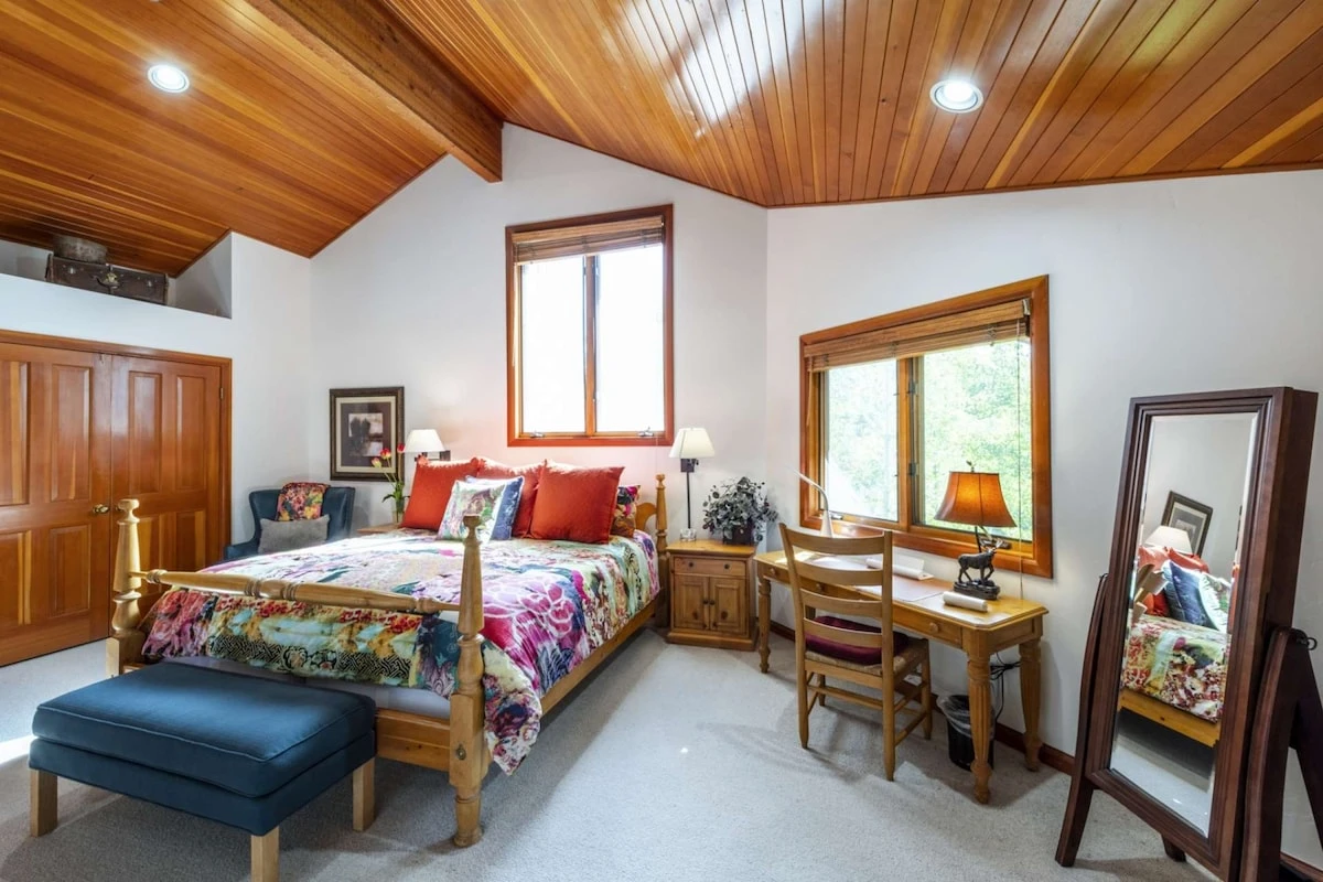 Spacious master suite has a queen size