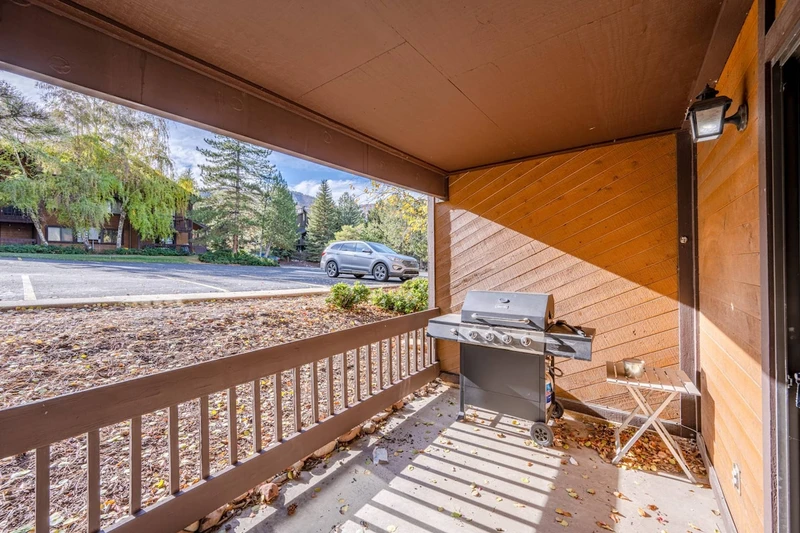 Private Patio with Gas Grill, Sliding Door Access to the Home