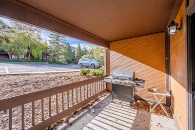 Private Patio with Gas Grill, Sliding Door Access to the Home