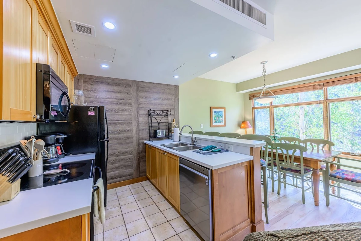 A fully-equipped, gourmet kitchen ample countertop space and new appliances.