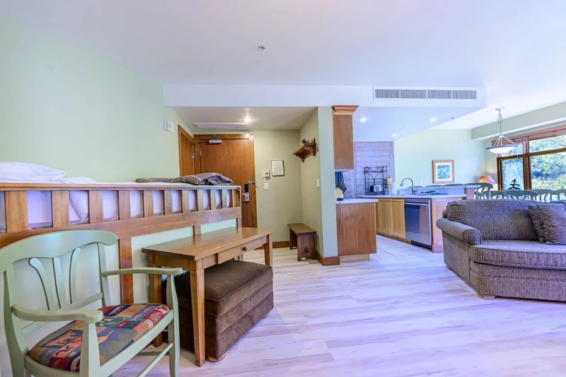 The built in twin bunk bed is a family favorite, it's a fun sleeping space for kids and kids at heart.