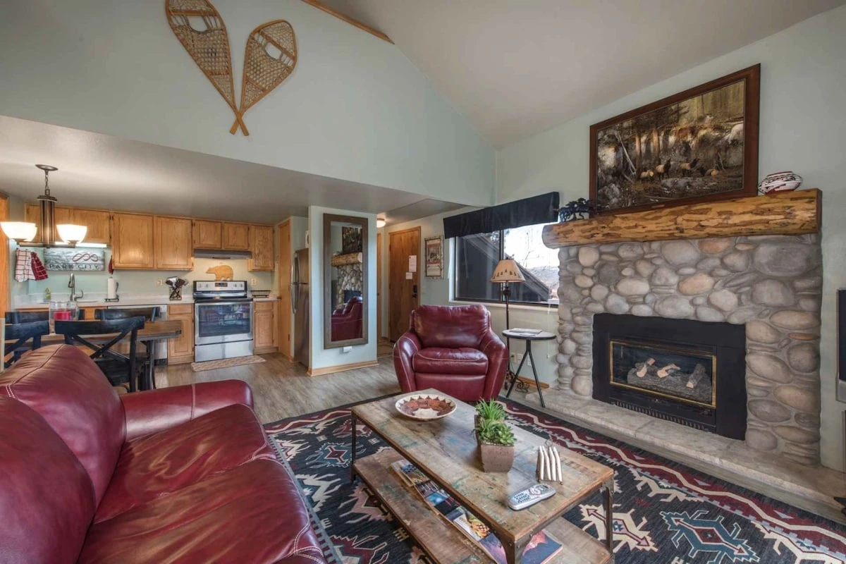 Welcome to our Red Pine Home! Just off the living room is a sliding glass door which has access to a private covered balcony with views of