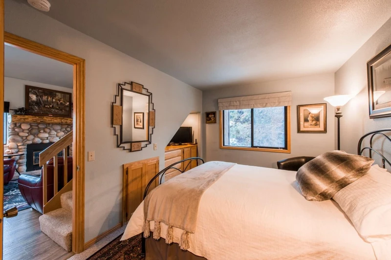 First floor bedroom with a Queen Bed and a 42" HDTV