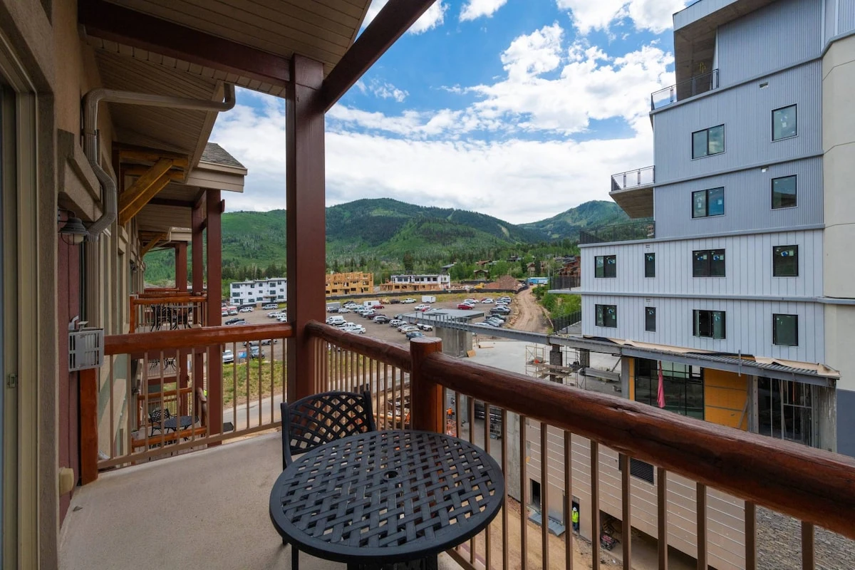 Private balcony just off of the living room with patio set (construction is now complete - this is an older photo when Pendry was being built)