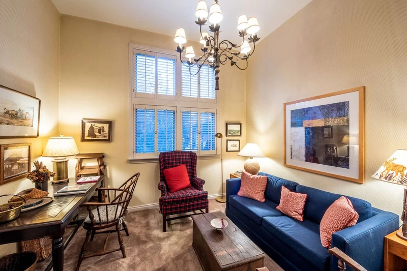 Main Floor Den Offers Privacy For Guests -There Are Doors & The Sofa is a Queen Sleeper